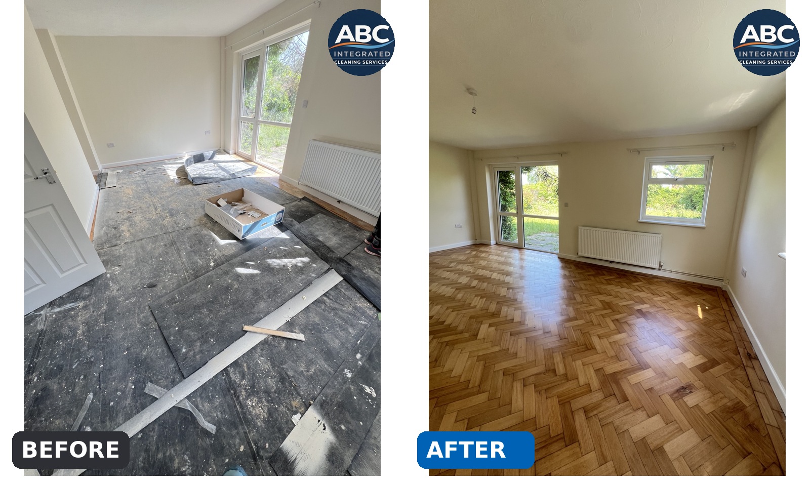 Before and after cleaning: Living Room